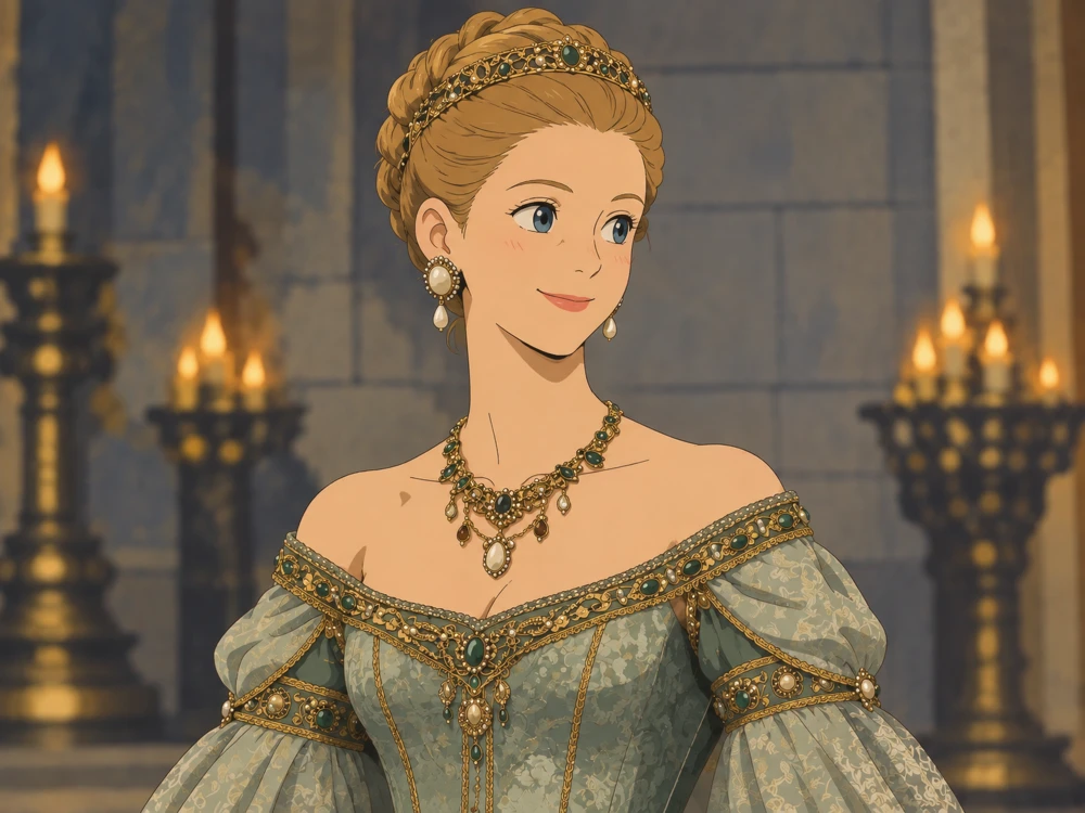 Ghibli-style formal portrait