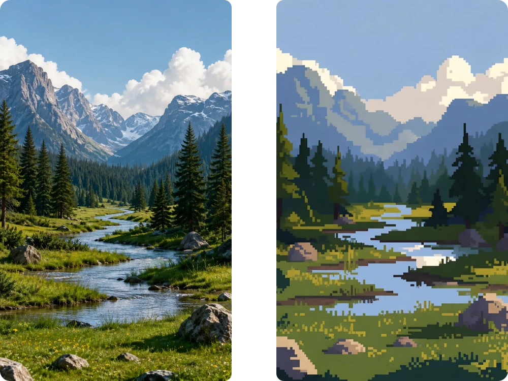 Hochauflösende Pixel-Art ohne Wasserzeichen