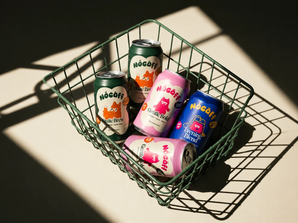 Original product photo with multicolored cans